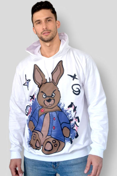 Angry Bunny Hoodie Blanco - Diseño audaz y lleno de personalidad